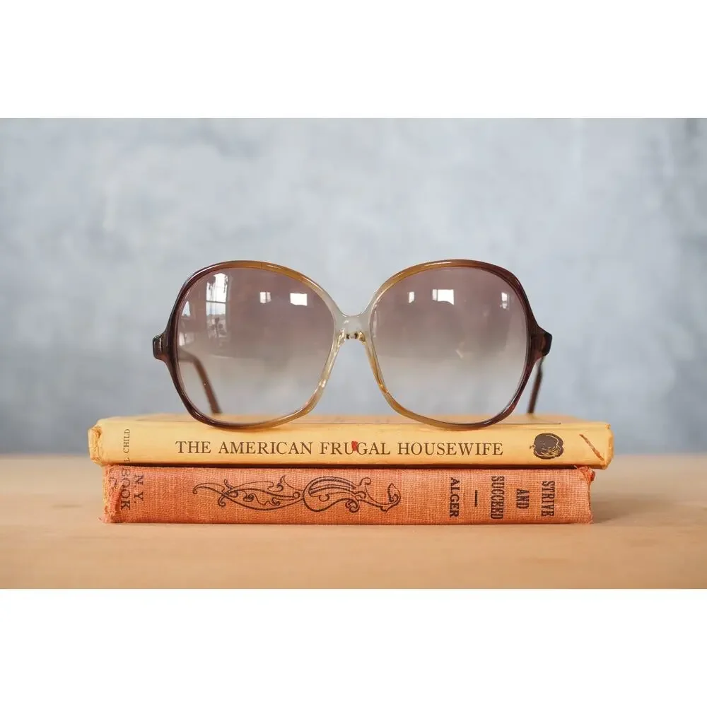 70s Vintage Sunglasses USA Glam Retro Grandma Chic Oversized Festival Disco NOS